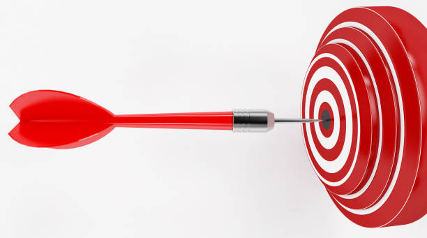 istock 3d rendering. target with a dart in the center. Concept of objective attainment. 1166264311