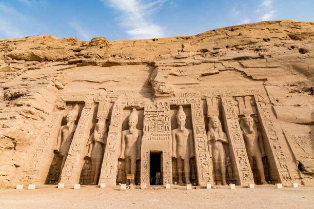 아부 심벨 사원, 이집트 - abu simbel rock africa rameses ii 뉴스 사진 이미지