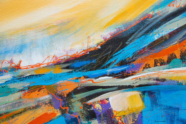 istock Colorful Texture Acrylic Painting on Canvas 1166266926