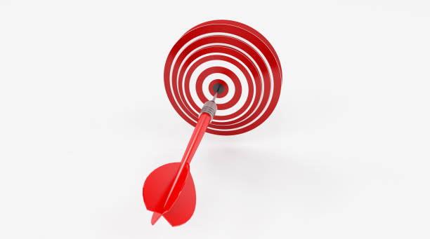 istock 3d rendering. target with a dart in the center. Concept of objective attainment. 1166267175