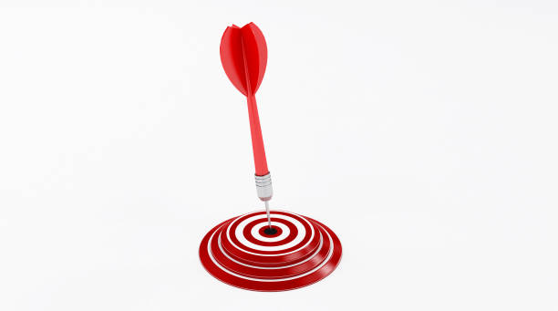 istock 3d rendering. target with a dart in the center. Concept of objective attainment. 1166267179