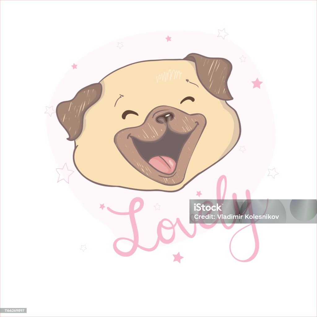 Hình Minh Họa Hoạt Hình Chó Pug Dễ Thương Thân Thiện Béo Mũm Mĩm ...