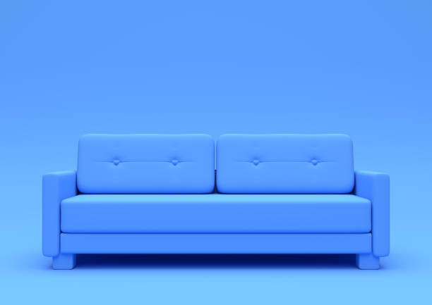 istock Modern sofa, couch isolated on a pastel blue living room 1166272044