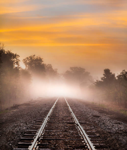 Bleach bypass image of railroad tracks