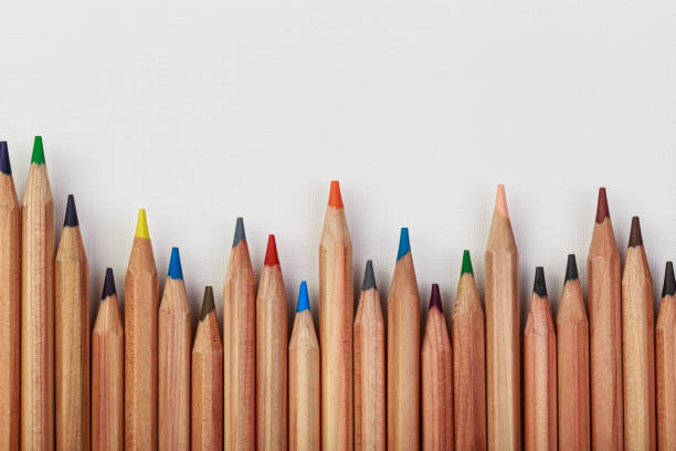 istock Background from color pencils on white background 1166273150