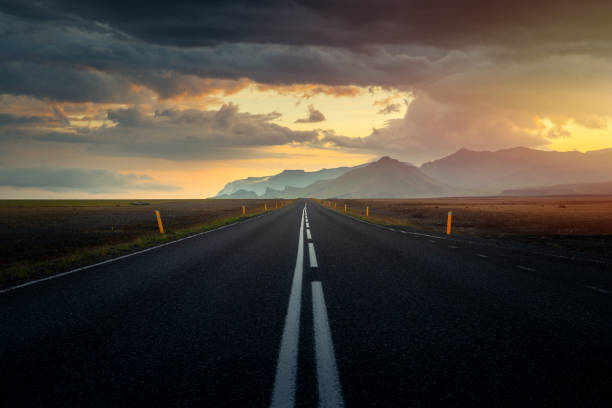 istock Typical icelandic landscape with empty road and scenic nature. 1166277893