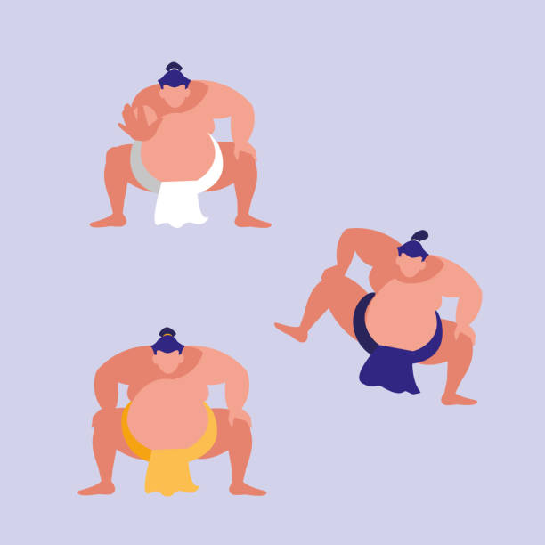 ilustrações, clipart, desenhos animados e ícones de homens praticando sumô personagem avatar - sumo