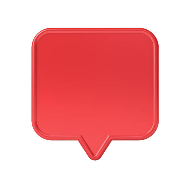 istock Blank red social media notification speech bubble pin isolated on white background 1166284028