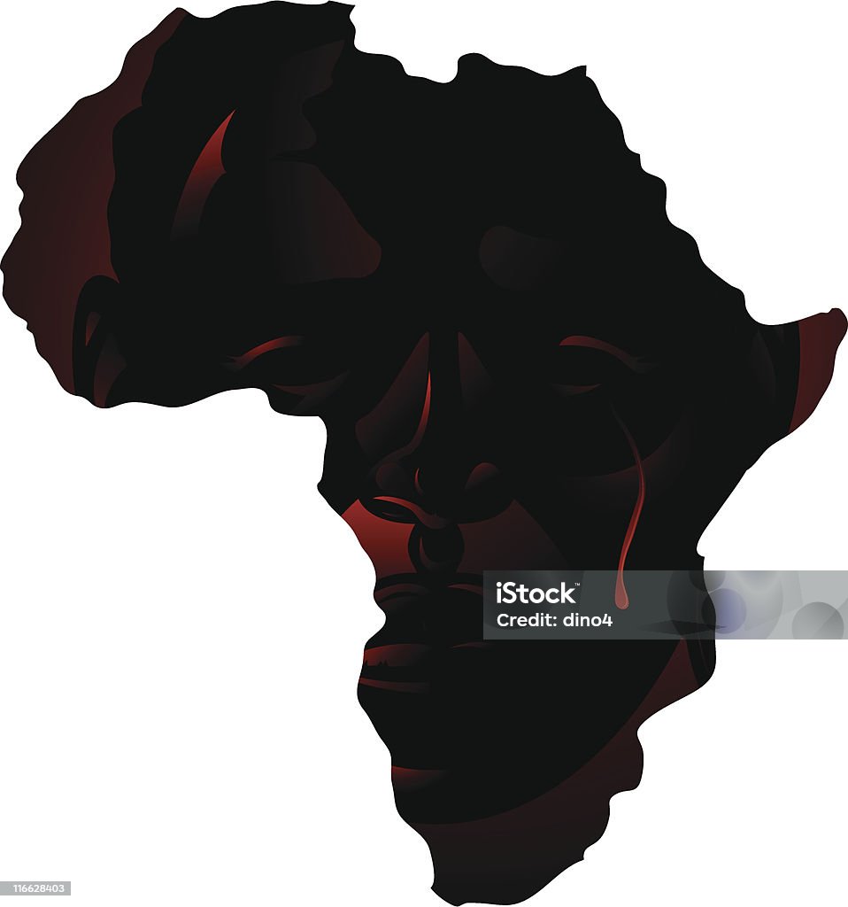 Sufrimiento de África - arte vectorial de Lágrima libre de derechos