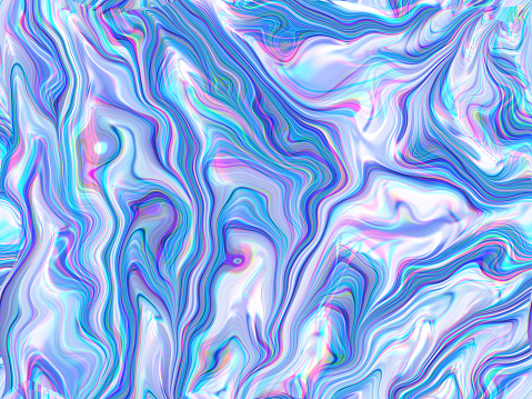 Pearl Oyster Abalone Marble Abstract Wave Seamless Pattern Colorful Pastel Shiny Lilac Blue Pink Background Pretty Texture Digitally Generated Image Fractal Fine Art