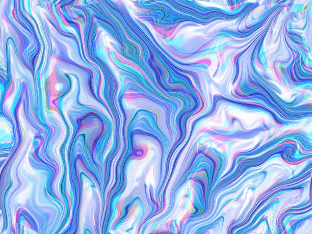 Photo of Pearl Oyster Abalone Marble Abstract Wave Cute Seamless Pattern Colorful Pastel Shiny Lilac Blue Pink Background