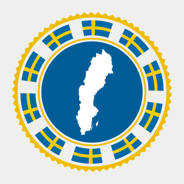 schweden flache stempel. - passport sweden customs europe stock-grafiken, -clipart, -cartoons und -symbole