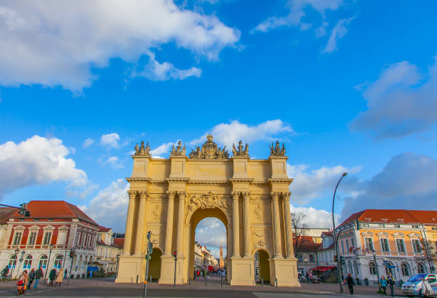 The Brandenburg Gate Arch in the heart of Potsdam, Germany on a Autumn day.