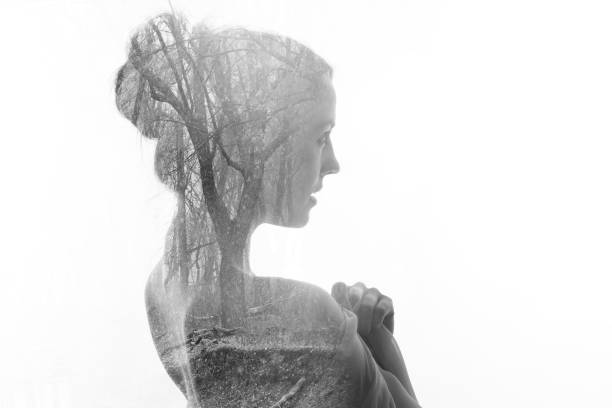 istock Multiple exposure of a young woman and trees 1166291364