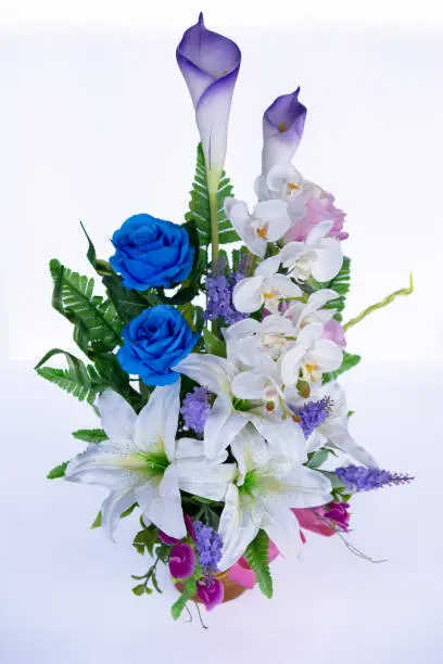 Small Beautiful bouquet of mixed flowers. Floral shop concept . Beautiful fresh cut bouquet. Flowers delivery