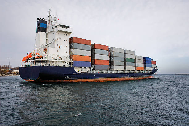 istock Huge container ship sailing to the open sea 116629849