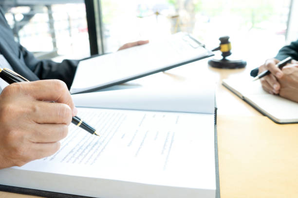 istock Lawyer or judge gavel with balance work with client 1166304704