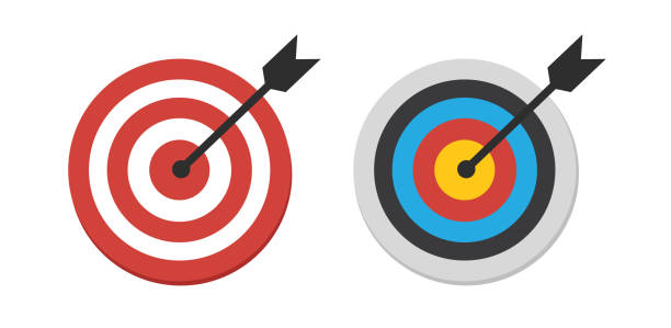 celem jest walka o sukces. ikona-wektor - dartboard performance solution target stock illustrations