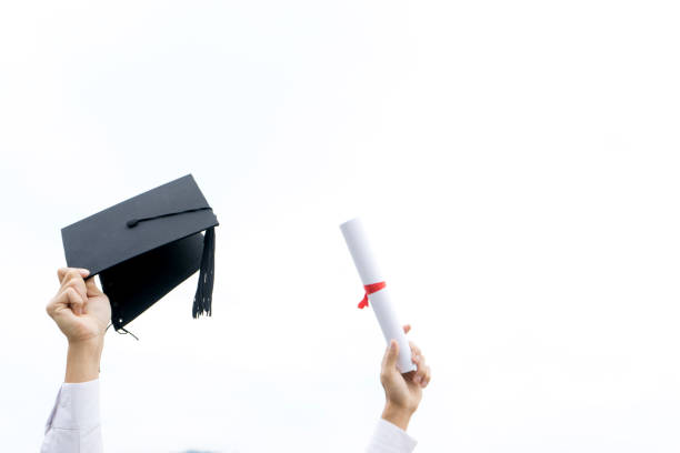 3d illustration of graduate cap on white background. 3d render