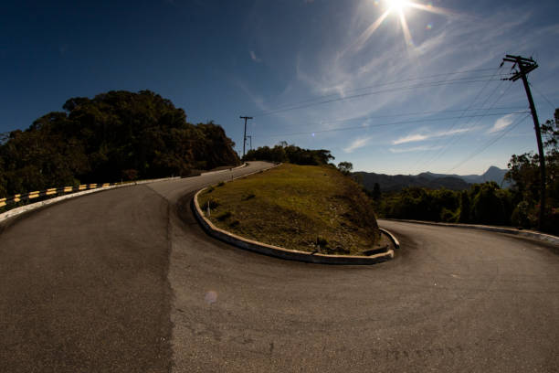 istock Curve and road and mountains 1166306396