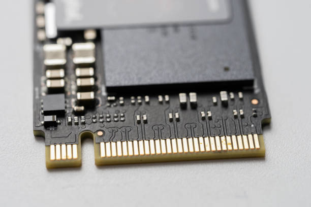 Close up of SSD NVMe M.2 2280 Solid State Drive stock photo