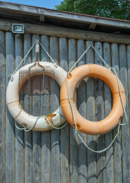istock old lifebuoys on a log wall 1166315621