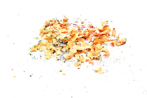 istock Shavings from multicolored pencils on white 1166317060