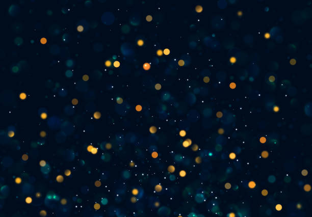 istock Christmas background with golden lights bokeh. Night bright gold sparkles backdrop. 1166317240