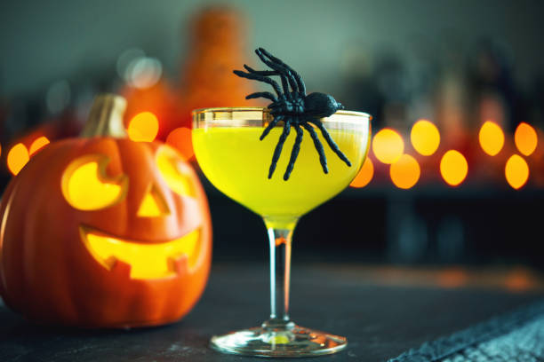 istock Halloween party still life with pumpkin character and spider 1166321897