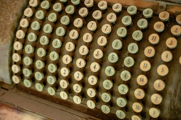 istock Close up of vintage typewriter FAX keys 1166322303