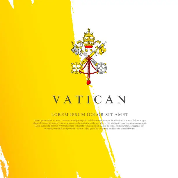 Vector illustration of Flag of the Vatican. Vector illustration on a white background.