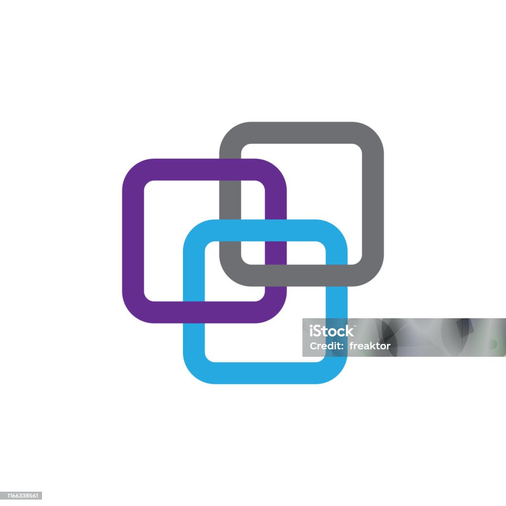 Square Block Chain Link Template Technology Vector Design Stock ...