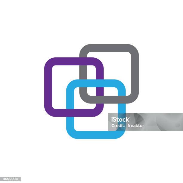 Square Block Chain Square Block Chain Link Template Technology Vector Design Stock ...