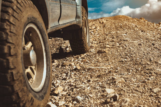 istock 4x4 off-road car wheels in mountains 1166339460