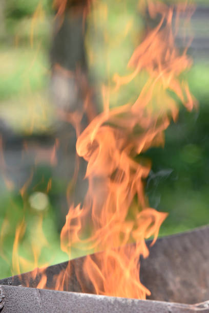 istock burning flame in the iron box 1166340131