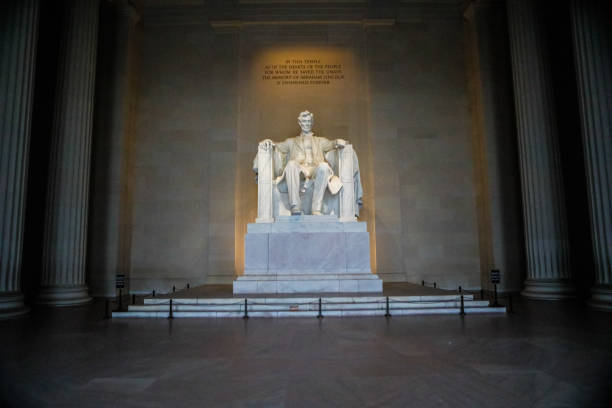 lincoln memorial interior (sin gente) - abraham lincoln washington dc statue president fotografías e imágenes de stock