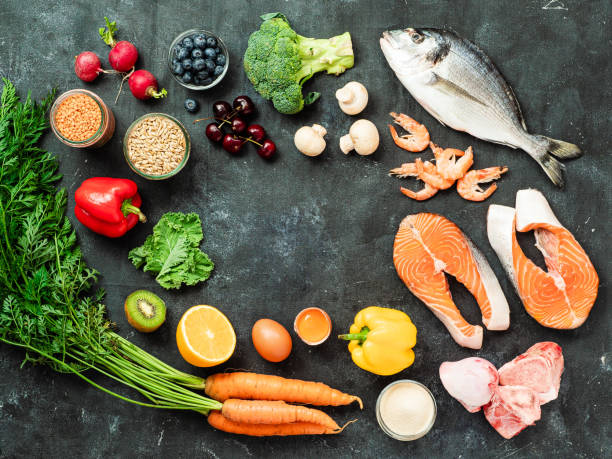 istock Collagen in food concept, copy space, top view 1166344181