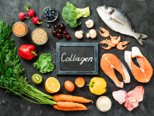 istock Collagen in food concept, top view 1166344205