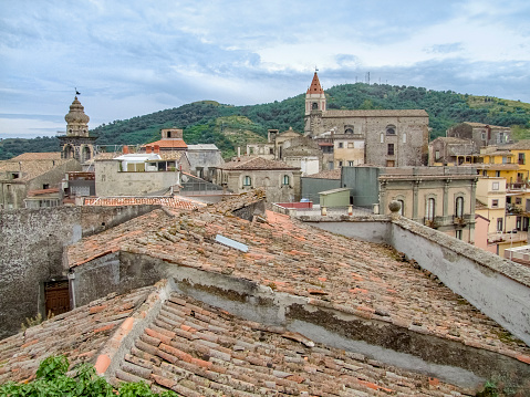 high angle view showing a comune in Sicily named Castiglione di Sicilia