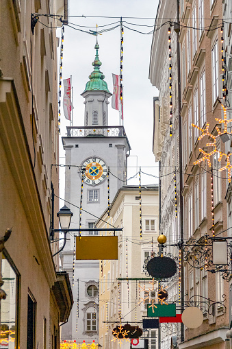 Impression of Salzburg, a capital town in Austria at christmas time