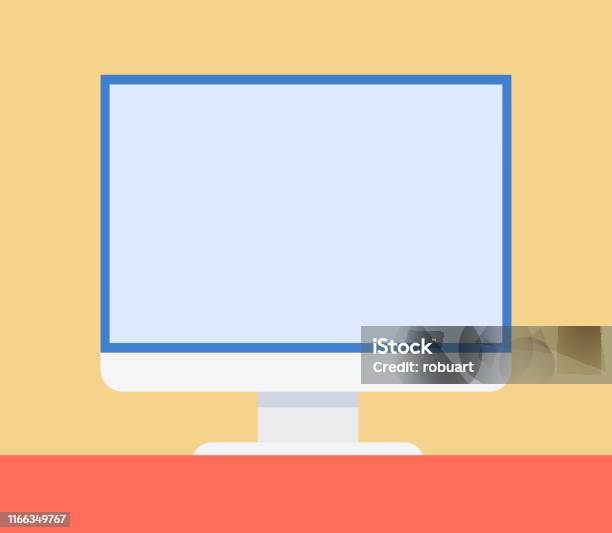Empty Screen Vector Computer Empty Screen Closeup Vector Illustration Stock Illustration ...