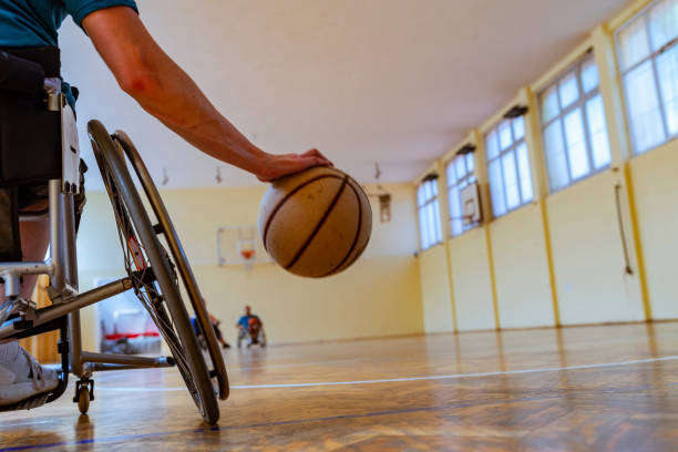 istock Rear view of Disabled Sportsmen on training 1166355469