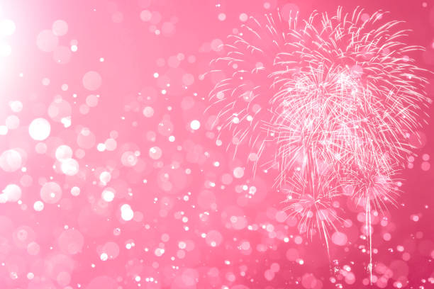 istock Pink Fireworks with Abstract bokeh background 1166358029