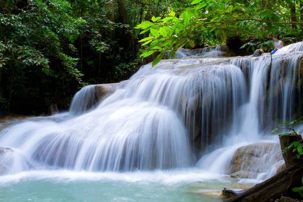 istock Erawan Waterfall is waterfall famous in green forest 1166360078