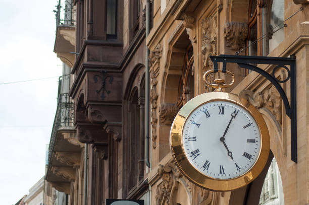 istock vintage clock in the street 1166360153