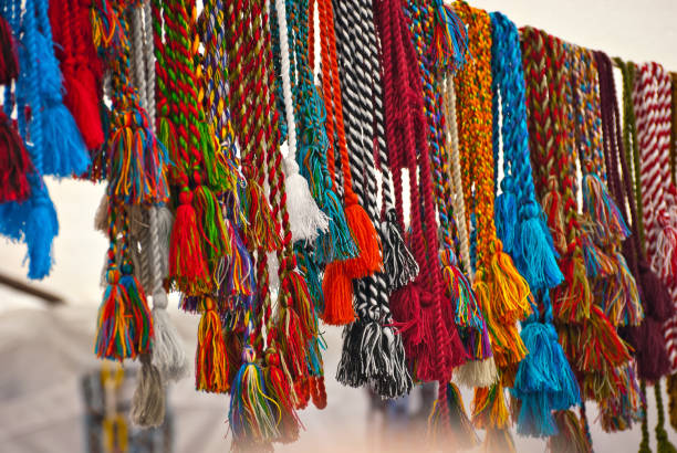 istock Rope and colored thread ornaments are sold at the fair 1166361540