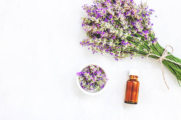 istock Lavender flower bouquet on wood table 1166363709