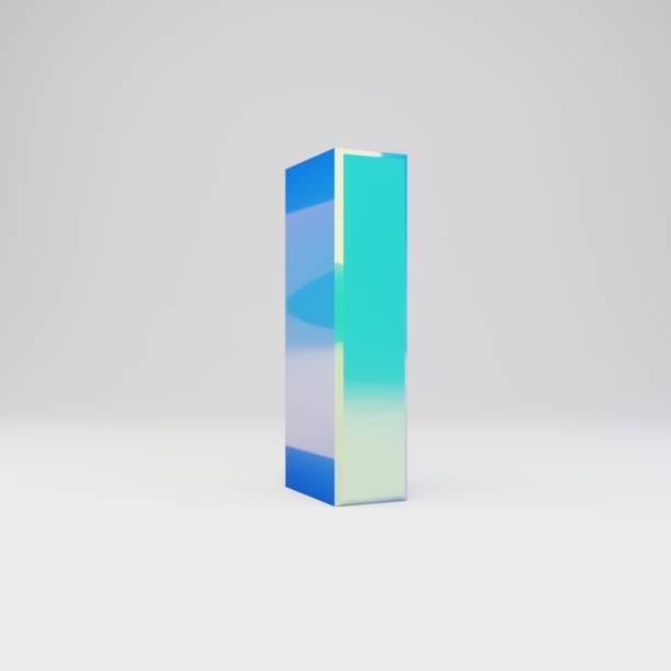 istock Sky blue 3d letter L lowercase. Metal font with glossy reflections and shadow isolated on white background. 1166366247