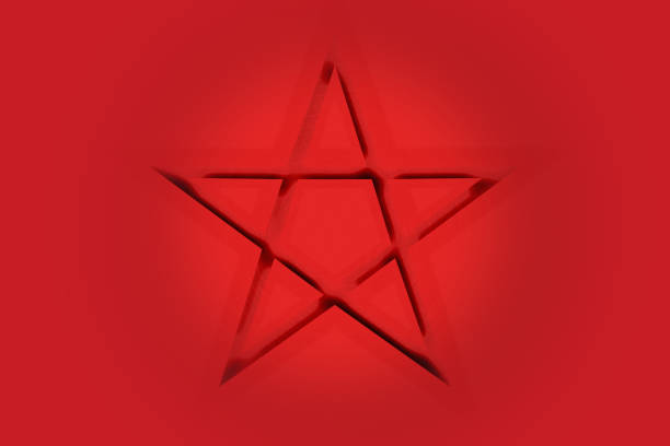 symbole pentagram inversé. symboles wiccan- croix de soufre. cercle de sorts runic rouge sang. signe satanique, anneau de coulée magique. pentalpha, pentangle. illustration 3d. - pentangle photos et images de collection