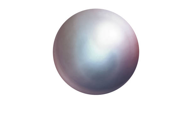istock Realistic single shiny natural rainbow sea pearl with light effects isolated on white background. Spherical beautiful orb with transparent glares and highlights. Jewel gems. 3D render. 1166366464
